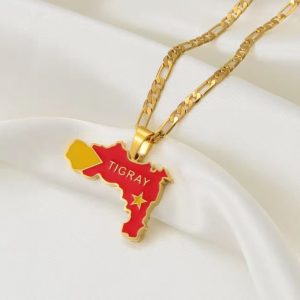 Tigray Map Pendant Necklace for Men & Women – Ethiopian Cultural Jewelry